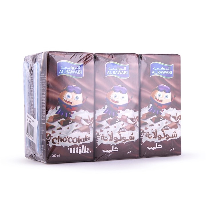 Al Rawabi Long Life Chocolate Milk - 6 x 200ml
