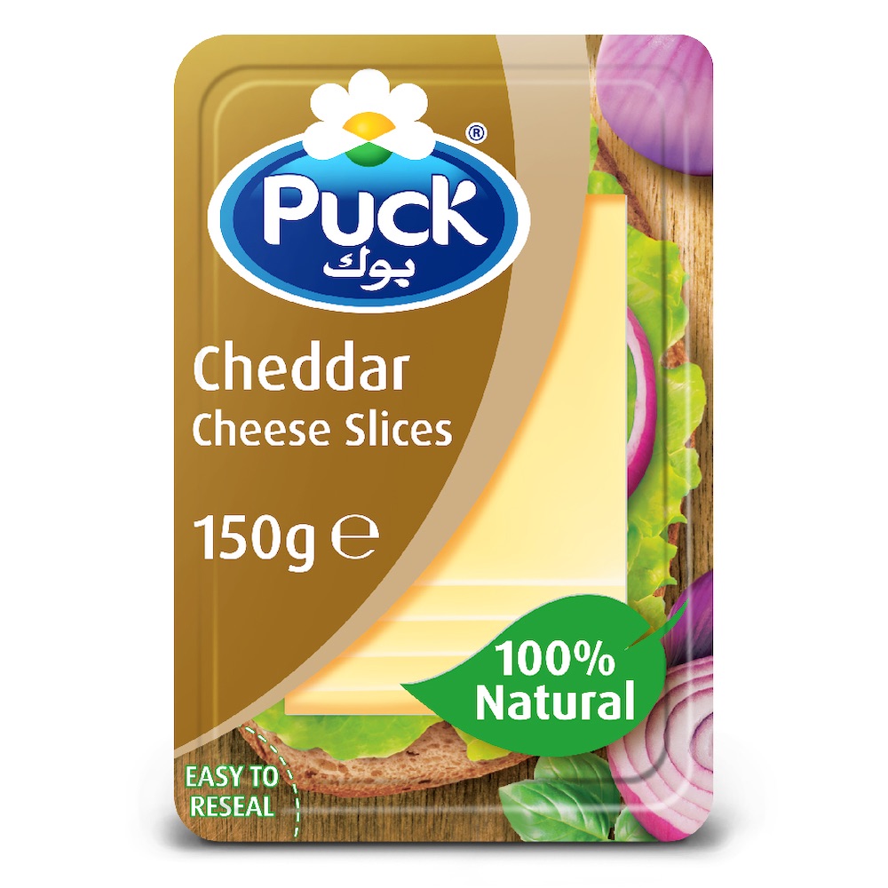 Puck Cheddar Cheese Slices - 150g