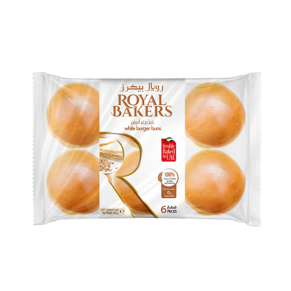 Royal Bakers Plain Burger Bun - 6 Pieces