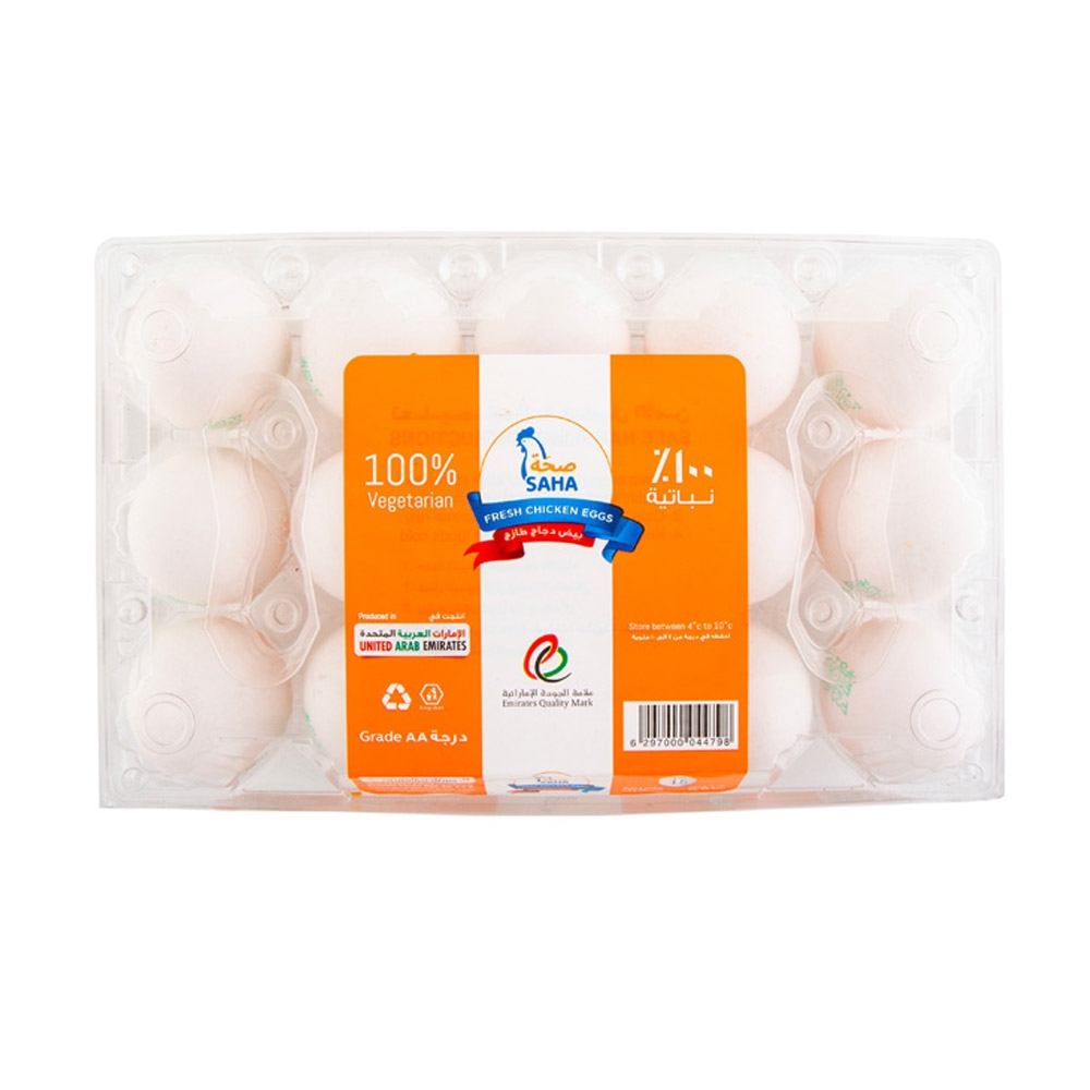 Saha Fresh Medium White Eggs 15's