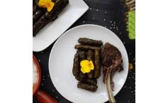 QUINOA VINE LEAVES WITH LAMB CHOPS 