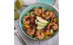 GRILLED SHRIMPS SALAD WITH CITRUS AND BEETS 